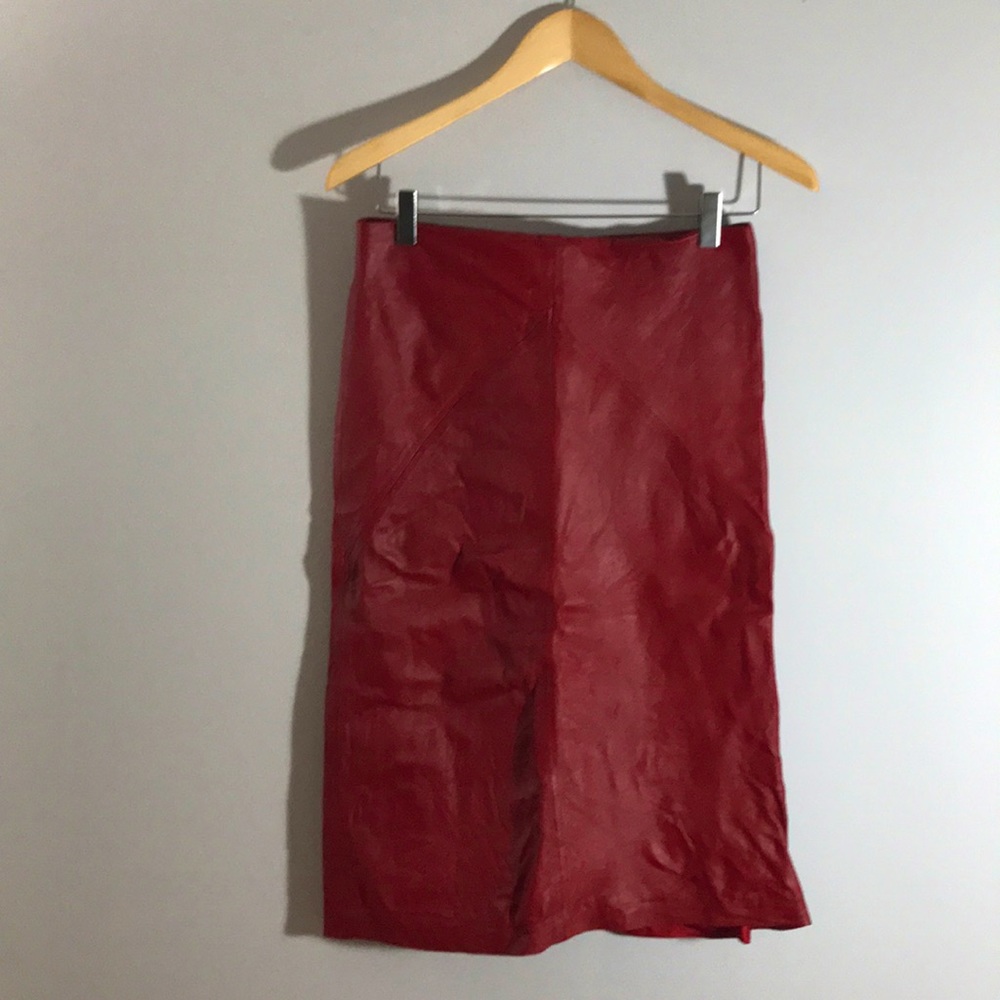 Vintage Red Leather Skirt